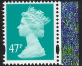 Y1723  47p  2B  turquoise green. blue fluor. ex DX33  Enschede.  U/M (MNH)