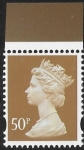 Y1726  50p 2B ochre. blue fluor. ex DX35  Walsall  U/M (MNH)