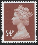Y1728  54p 2B  red-brown  TII  blue fluor. ex sheet DLR  U/M (MNH)