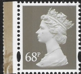Y1736  68p 2B  grey-brown. blue fluor. ex DX35  Walsall. U/M (MNH)