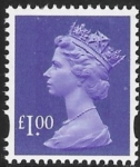 Y1743  £1.00 2B bluish violet. blue fluor. ex sheet.  DLR  U/M (MNH)