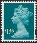 Y1745  £1.46  2B  greenish-blue. blue fluor. ex sheet   DLR  U/M (MNH)
