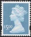 Y1749  £5.00 2B azure. blue fluor. ex sheet  DLR  U/M (MNH)