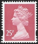 Y1690  25p  2B  rose red.  yellow fluor ex sheet Harrison  U/M (MNH)