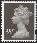 Y1700  35p 2B  sepia. blue fluor. ex sheet   DLR   U/M (MNH)