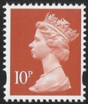 Y1676a  10p  2B dull orange blue fluor  perf 14  DX21 Walsall U/M (MNH