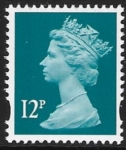 Y1677  12p  2B  green-blue. blue fluor ex sheet DLR  U/M (MNH)
