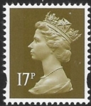 Y1681  17p  2B brown olive. blue fluor ex sheet   DLR  U/M (MNH)