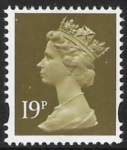 Y1682 19p CB bistre  yellow fluor. ex sheet Harrison  U/M (MNH)