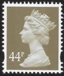 Y1719  44p  2B grey-brown. blue fluor ex sheet DLR  U/M (MNH)