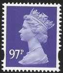 Y1742  97p  2B bluish-violet. blue fluor.  ex sheet  DLR  U/M (MNH)