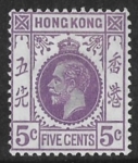1931 Hong Kong  SG121   5 cent violet  M/M