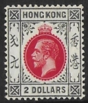 1912  Hong Kong  SG.113  watermark multi crown CA  $2 carmine-red & grey-black  M/M
