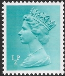 X842  ½p  LB  turquoise blue  (good perfs) ex booklet DX1  Harrison  U/M (MNH)