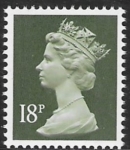 X912  18p  2B deep olive-grey  Harrison  U/M (MNH)