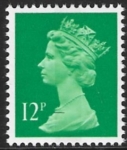X897ea  12p LB  bright emerald ex booklet Harrison U/M (MNH)