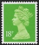 X1011  18p CB  bright green  ex DX14 Questa  U/M (MNH)