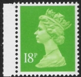 X1012  18p RB  bright green ex DX14  Questa  U/M (MNH)