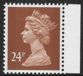 X1018  24p  2B  chestnut  ex DX14 Questa  U/M (MNH)