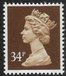 X1021  34p 2B  bistre-brown  Questa  U/M (MNH)