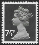 X1023   75p ord. black  Type I   Questa  U/M (MNH)