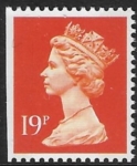 X1052  19p  2B bright orange  imperf left. ex booklet. FH16 (only 1 per booklet). Walsall  U/M (MNH)