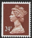 X1053  24p phos. chestnut  imperf left. ex booklet. Walsall  U/M (MNH)