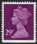 X1054  29p  2B deep mauve  imperf bottom. ex booklet. Walsall U/M (MNH)