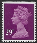 X1054  29p 2B deep mauve  imperf top. ex booklet  Walsall  U/M  (MNH)