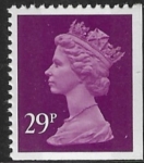 X1054  29p 2B  deep mauve imperf bottom & right. ex booklet.. Walsall U/M (MNH)