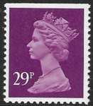 X1055  29p  phos. deep mauve  imperf top. ex booklet.  Walsall U/M (MNH)