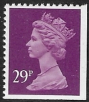 X1055  29p phos  deep mauve imperf bottom & right. ex booklet.  Walsall U/M (MNH)