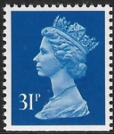 X1056  31p phos ultramarine imperf bottom. ex booklet. Walsall U/M (MNH)
