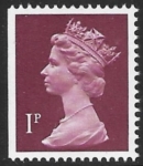 X845  1p  CB  crimson   imperf left ex booklet Harrison  U/M (MN)