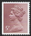 X867  5p  CB  claret   ex booklet  imperf left  Harrison  U/M (MNH)