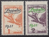 Hungary SG529/30 Zeppelin overprint U/M (MNH)