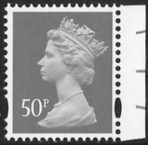 U3077a  50p 2B grey  M18L MPIL  DY27  ISP  U/M (MNH)