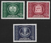 1949  Austria SG.1175-7 75th Anniversary of UPU set 3 values U/M (MNH)