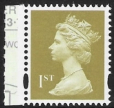 SG.1672  1st 2B Gold  Litho  Walsall DX42  elliptical perfs  15x14 gummed U/M (MNH)