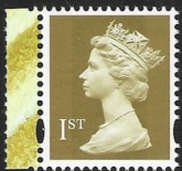 SG.1672  1st 2B Gold  Litho DLR DX41 elliptical perfs  15x14 gummed U/M (MNH)