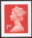 SG.2040 1st 2B orange red gravure  Questa elliptical perf 15x14  self adhesive U/M (MNH)