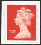 SG.2040 1st 2B orange red gravure  Walsall elliptical perf 15x14  self adhesive U/M (MNH)