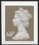 SG.2298  68p 2B grey brown gravure Walsall  elliptical perfs 15x14 self adhesive U/M (MNH)