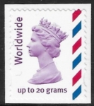 SG.2358a  Worldwide 20 gms. NVI  deep mauve, new blue & rosine. Walsall gravure. self adhesive. U/M (MNH)