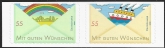 2011 Germany  SG.3701a-b Post Greetings stamps 4th issue. self adhesive ex booklet U/M (MNH)