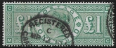 Great Britain  1891 SG.212  £1 green.  CM.  crowns wmk.  fine used .