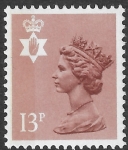 NI.37  13p pale chestnut SB  type 1  Questa U/M (MNH)