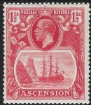 1922 Ascension. KGV  SG.12  1½d rose red  M/M