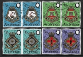 1973 Ascension. SG.166-9 Royal Naval Crests (5th series) set in pairs superb used.