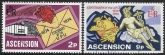 1974 Ascension. SG.180-1 Centenary of U.P.U  set 2 values Vfu.